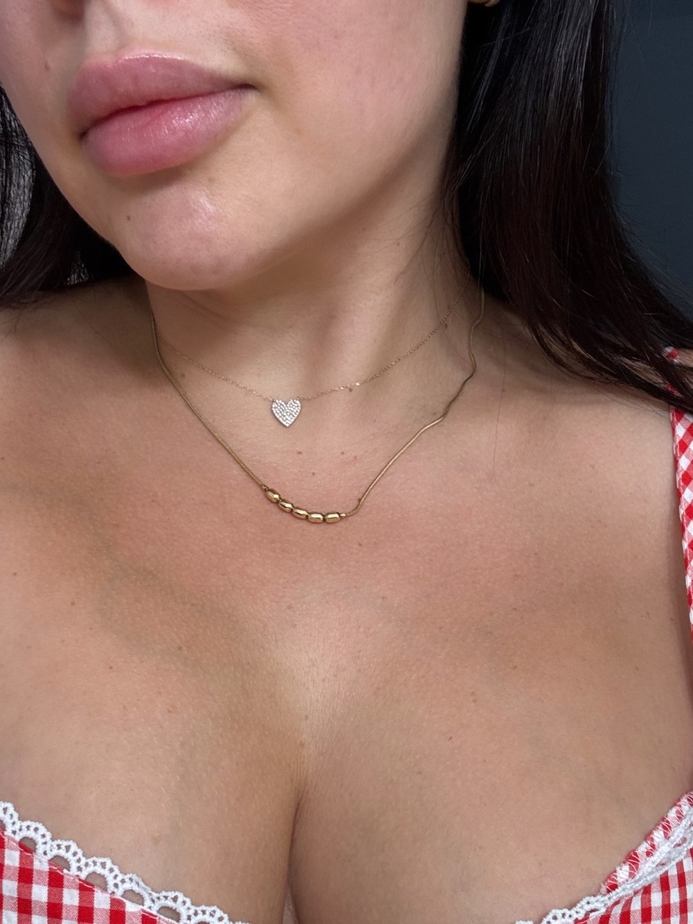 Delicate Jewish 18K Gold Filled Necklace with Beads